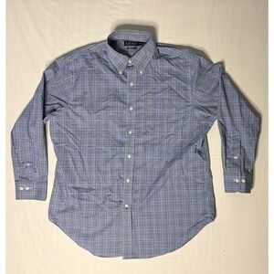 Polo Ralph Lauren Oxford Shirt Men's Size 16.5 Plaid 32/33 Long Sleeve Button Up